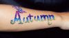 glitter fish text hand pic tattoo